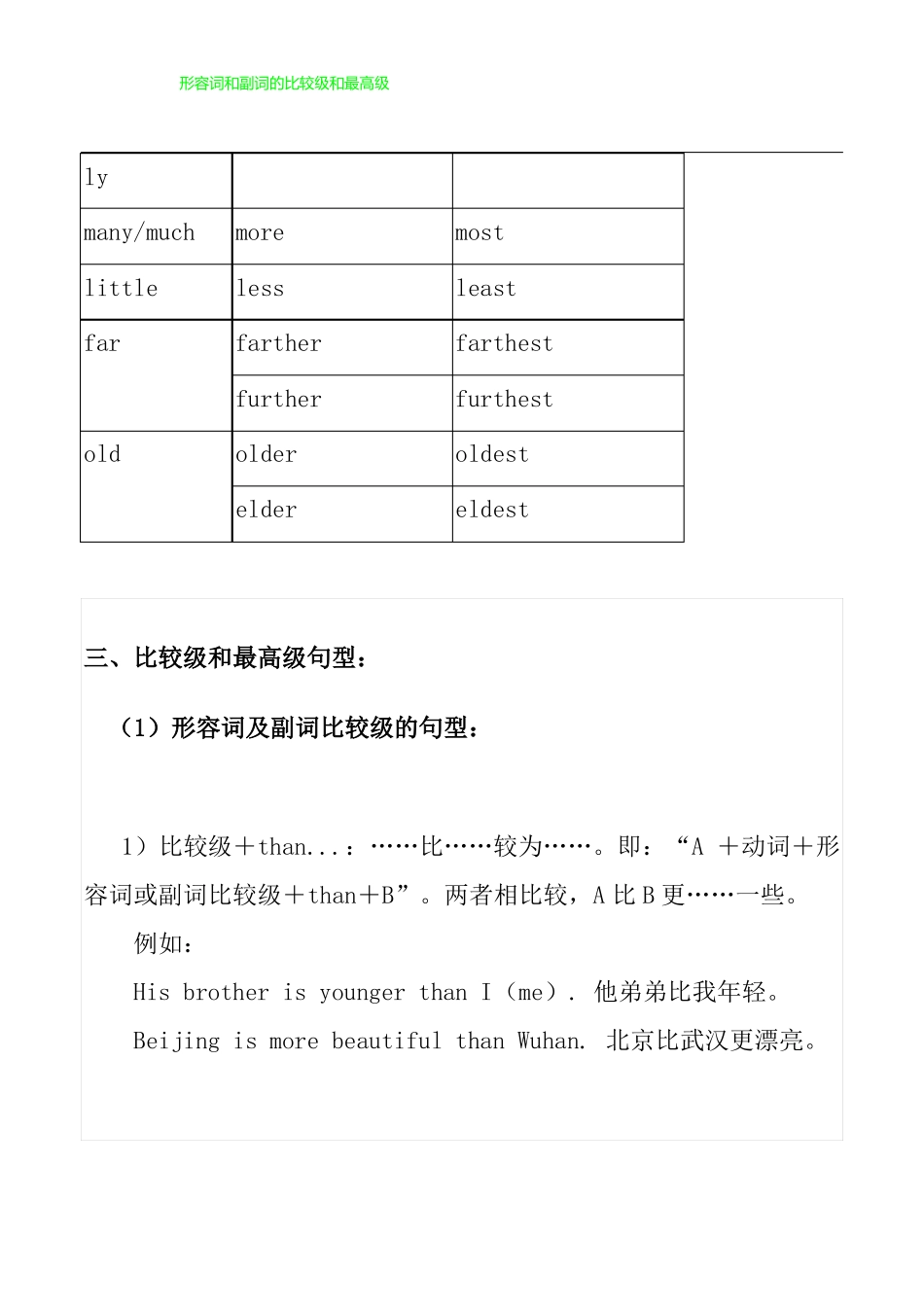 形容词及副词的比较级和最高级教案迎检_第3页