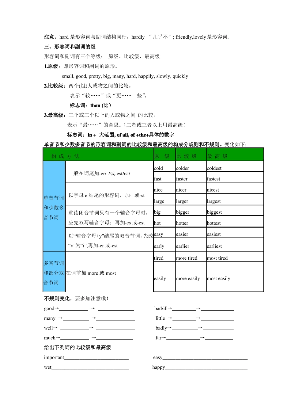 形容词及副词的比较级最高级专题_第2页