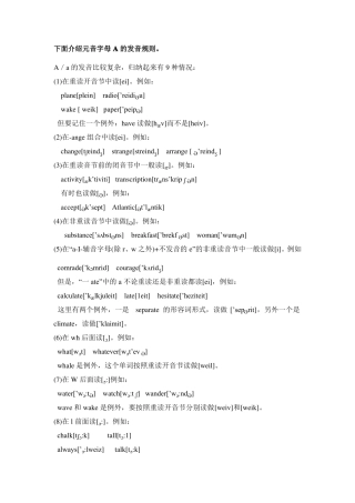 很全的英语元音发音规则