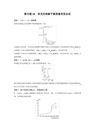 微专题13常见的溶解平衡图像类型总结