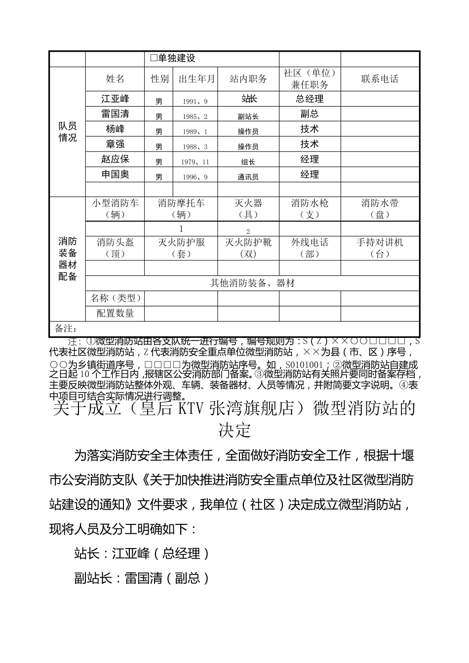 微型消防站档案模板_第3页