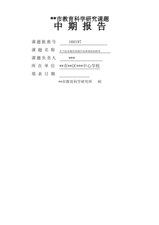 德育中期报告