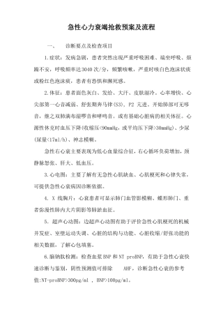心力衰竭抢救预案及流程