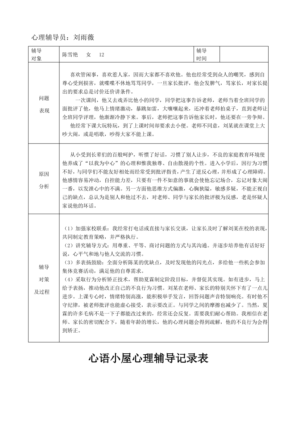 心理咨询记录表_第1页