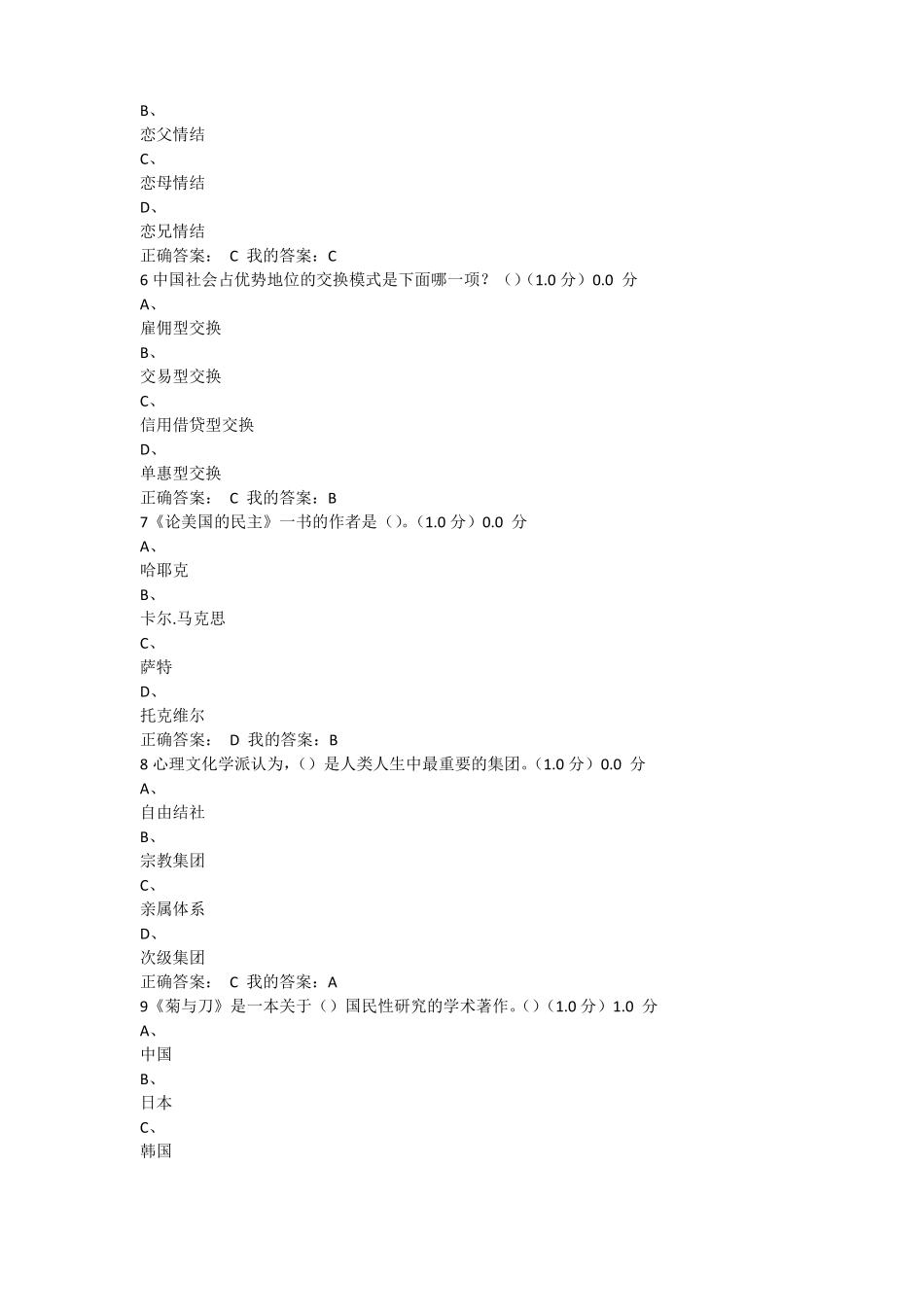 心理行为与文化尔雅通识课期末答案_第2页