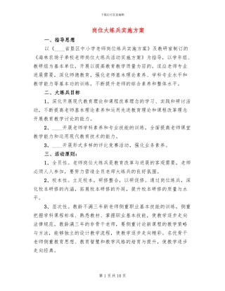 岗位大练兵实施方案(3篇)