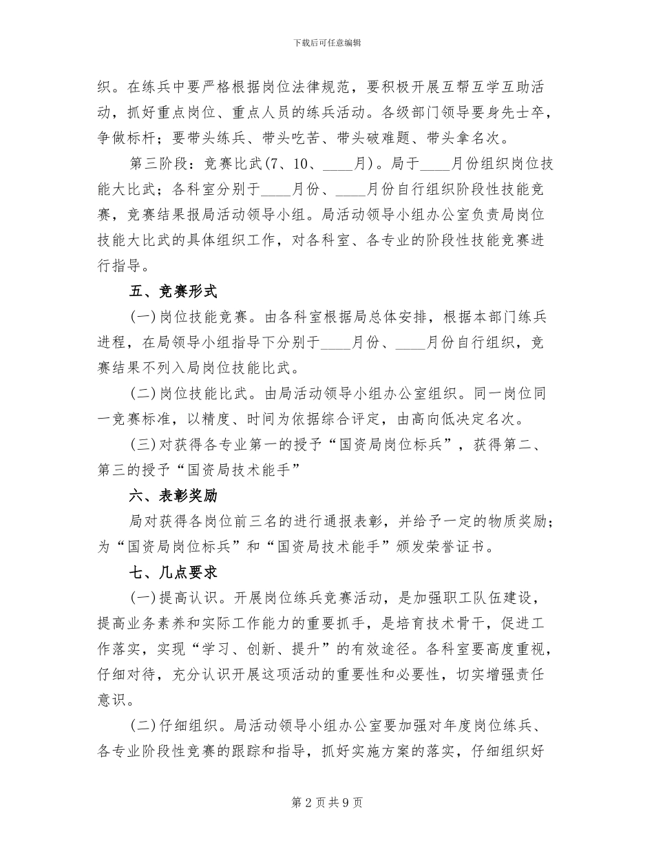 岗位练兵竞赛活动方案_第2页