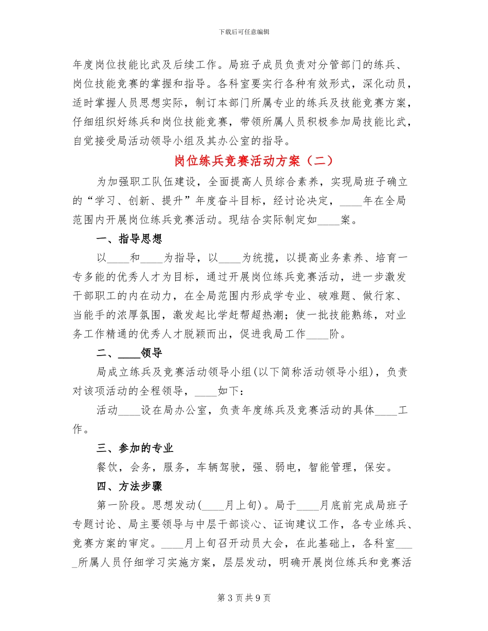 岗位练兵竞赛活动方案_第3页