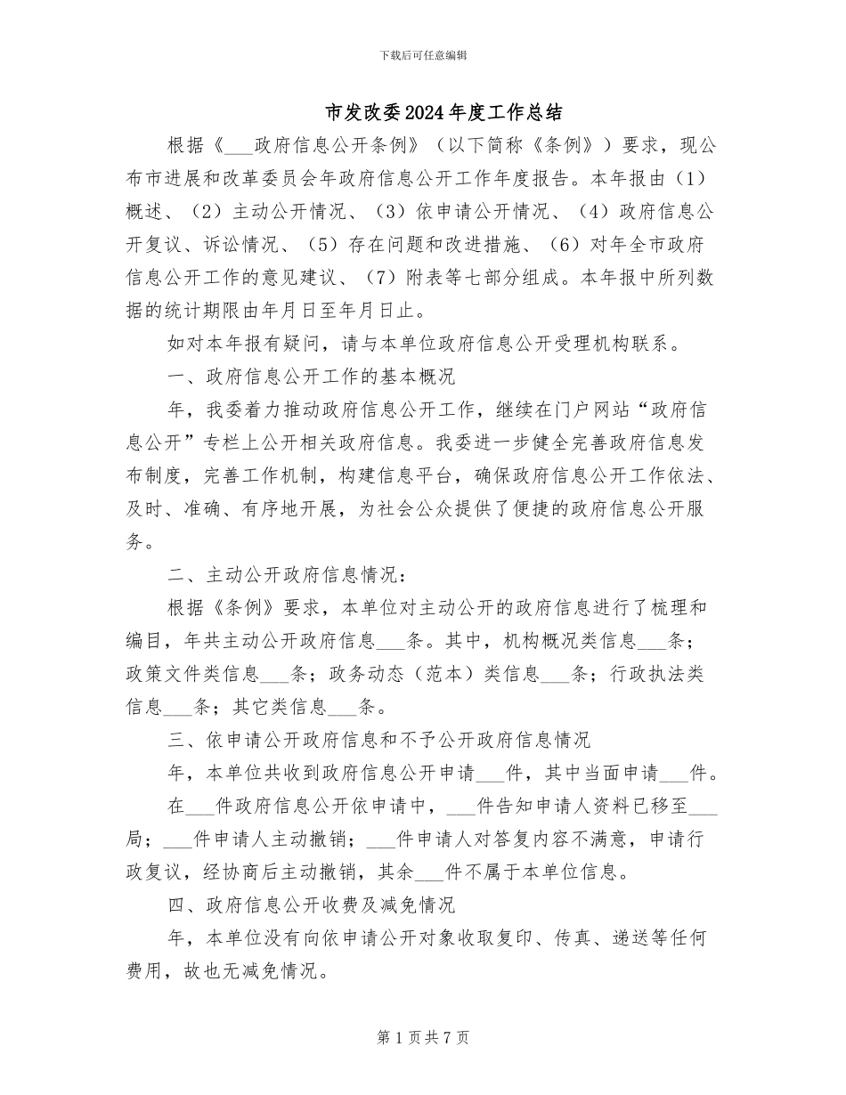 市发改委2024年度工作总结_第1页