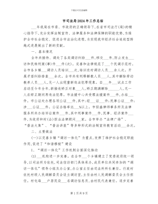 市司法局2024年工作总结