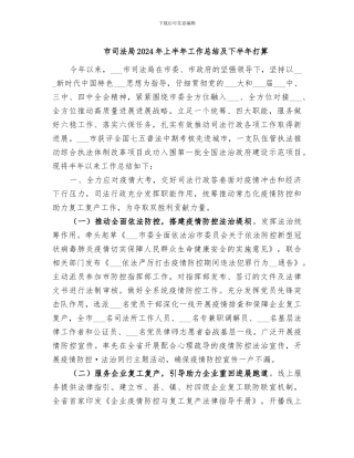 市司法局2024年上半年工作总结及下半年打算