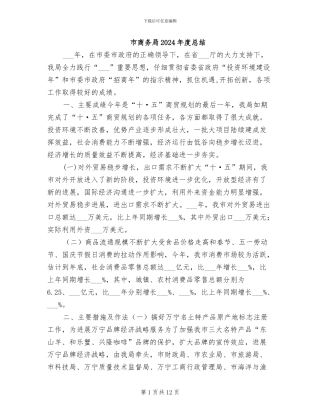 市商务局2024年度总结