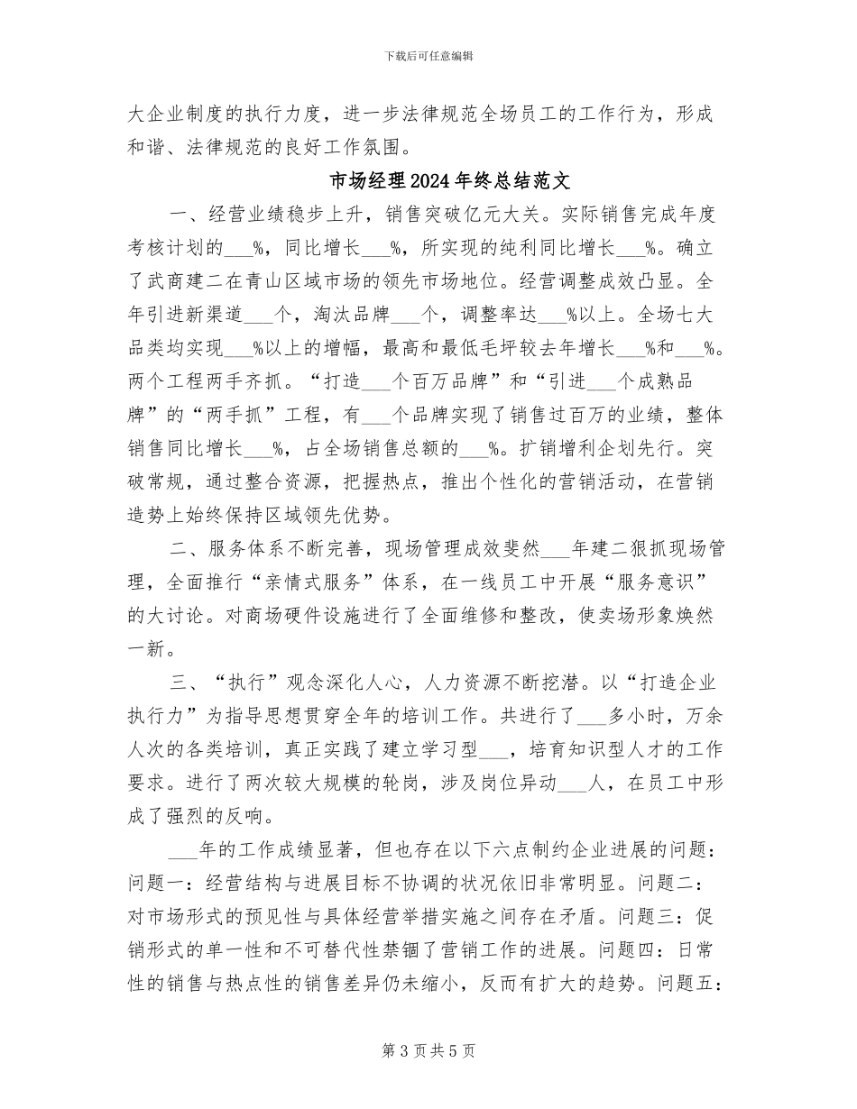 市场经理2024年终总结_第3页