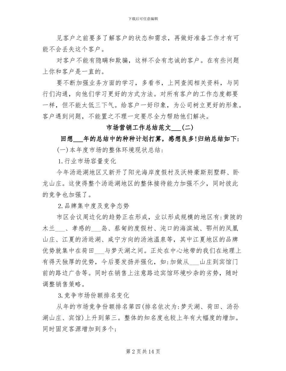 市场营销工作总结范文2024年_第2页