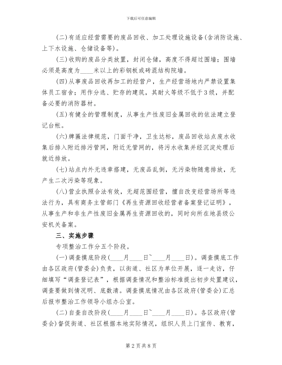 市委废品站整改方案范文_第2页