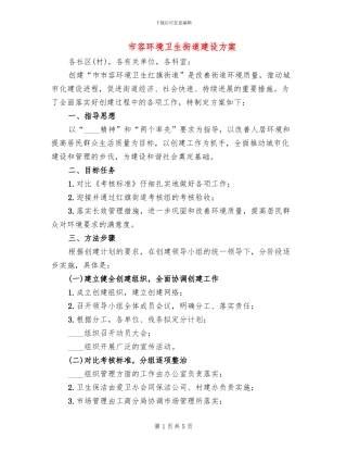 市容环境卫生街道建设方案