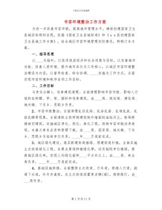 市容环境整治工作方案