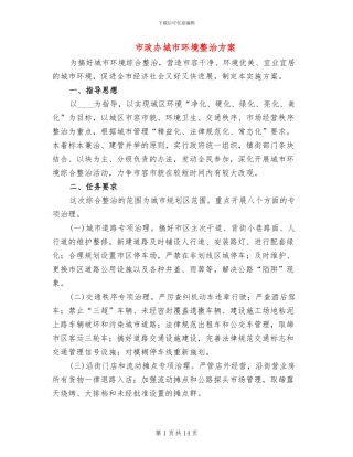 市政办城市环境整治方案