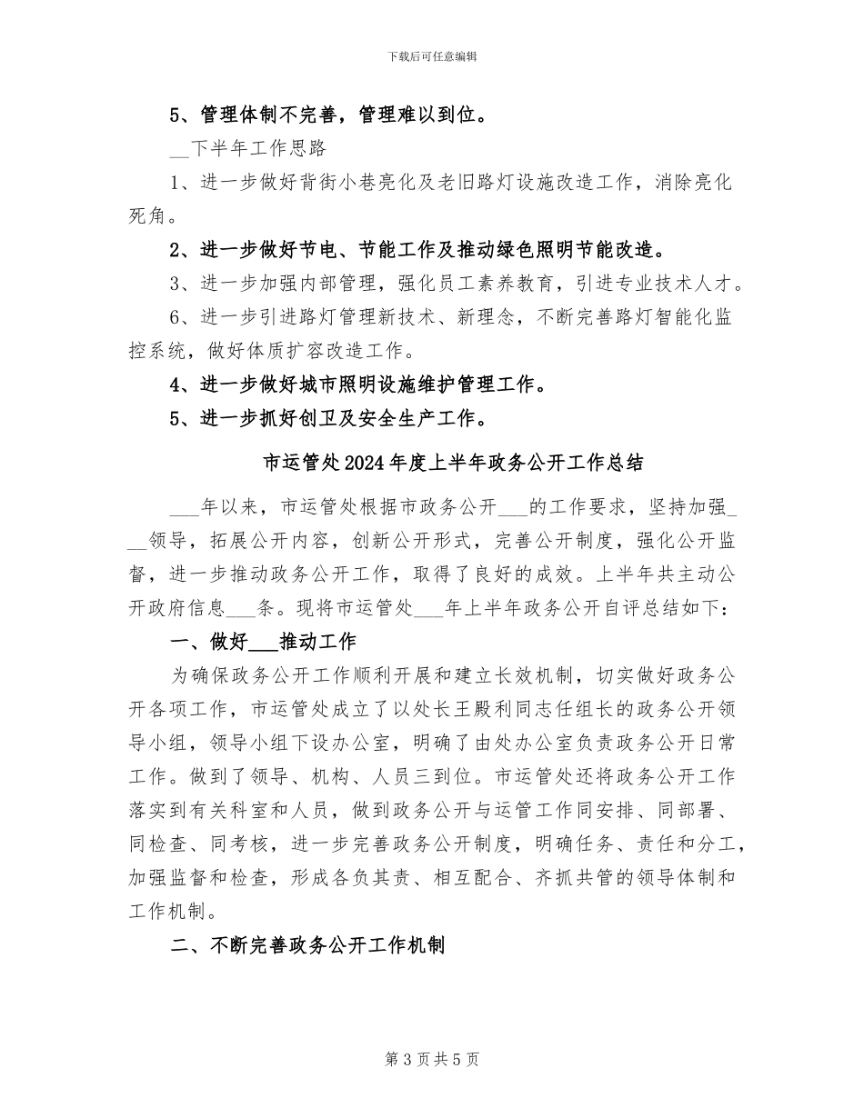 市路灯管理所2024年上半年工作总结_第3页