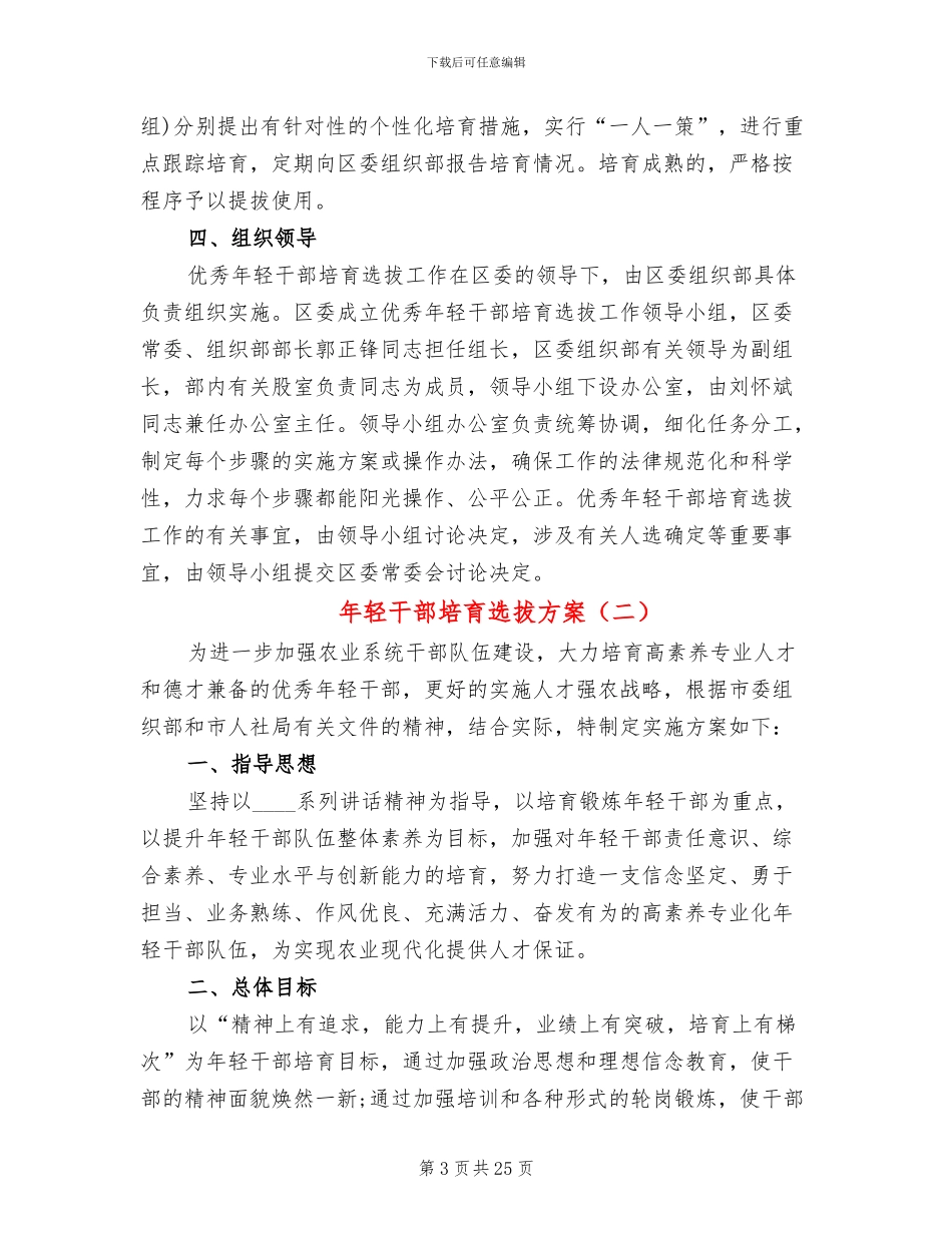 年轻干部培养选拔方案(5篇)_第3页