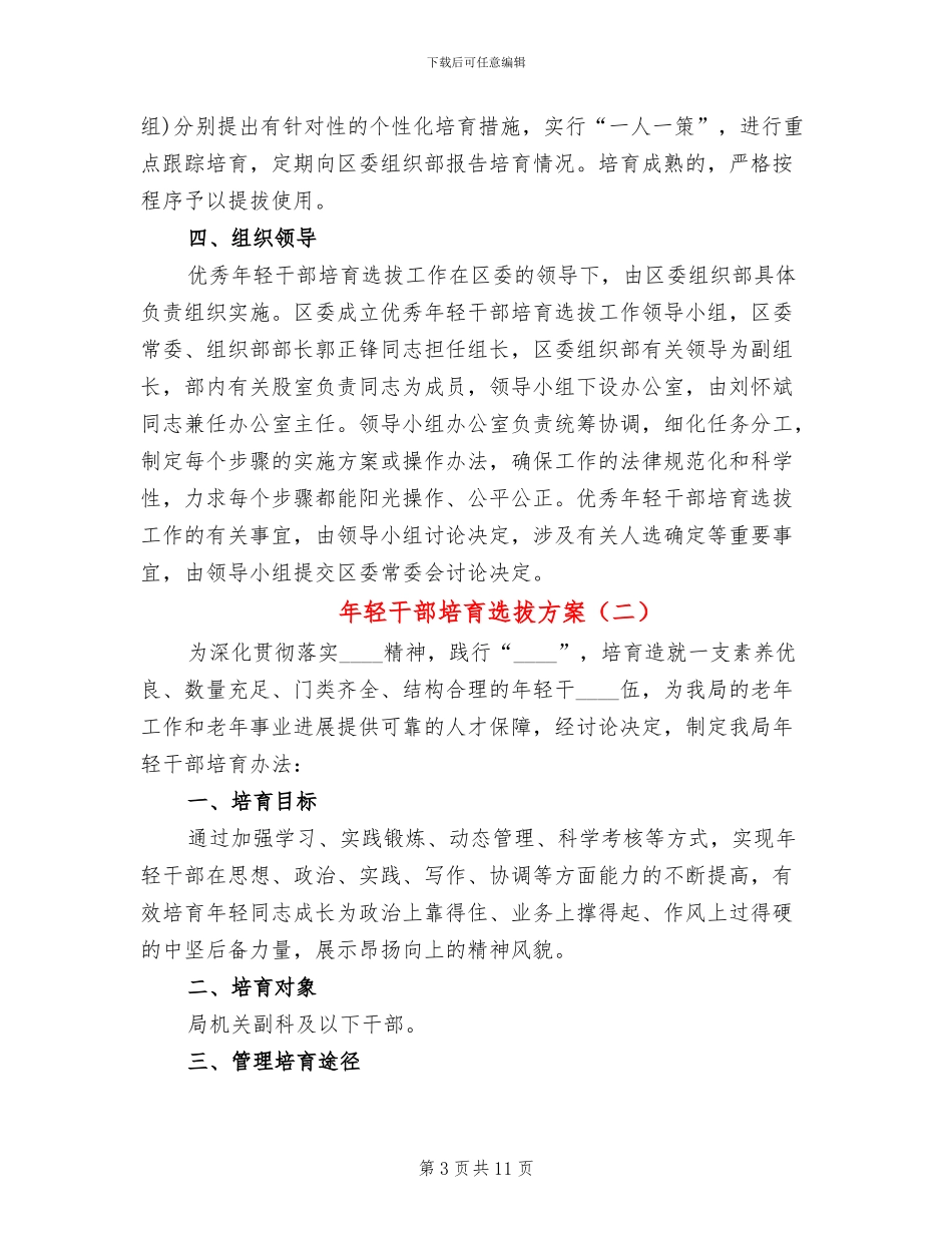 年轻干部培养选拔方案(4篇)_第3页