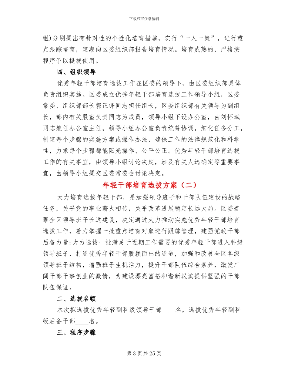 年轻干部培养选拔方案(6篇)_第3页