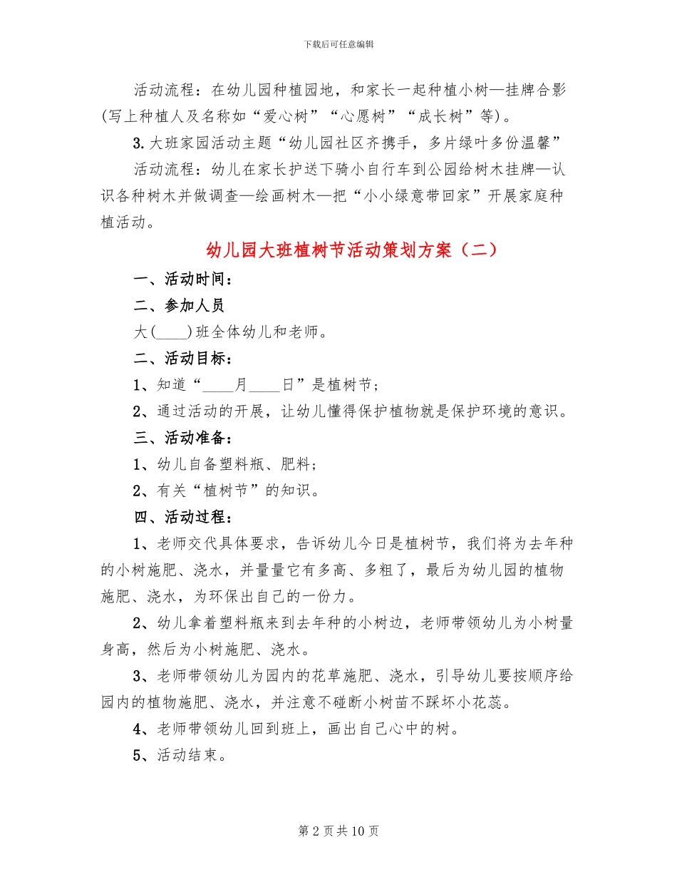 幼儿园大班植树节活动策划方案_第2页