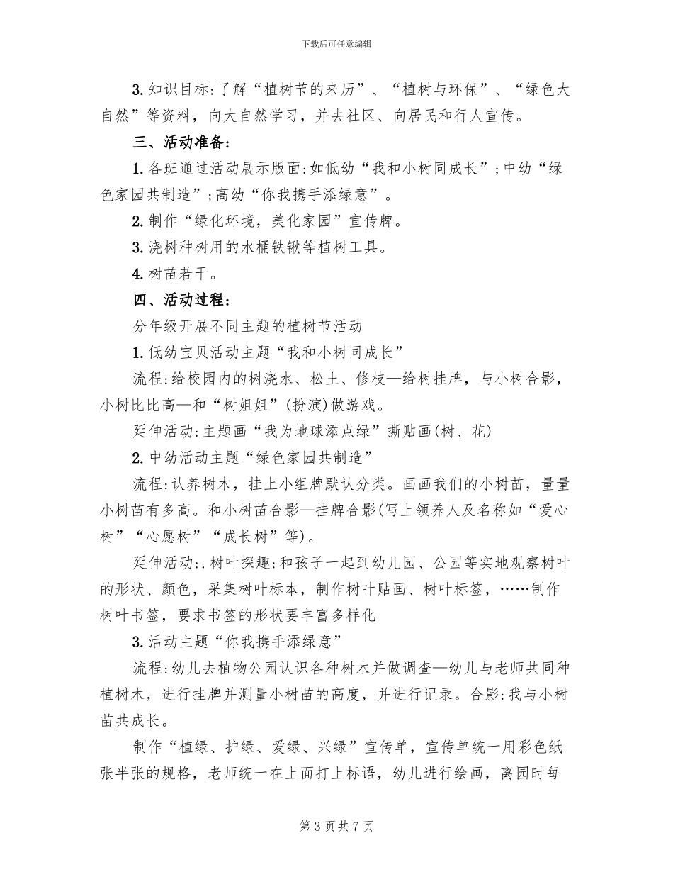 幼儿园植树节活动策划方案范文_第3页