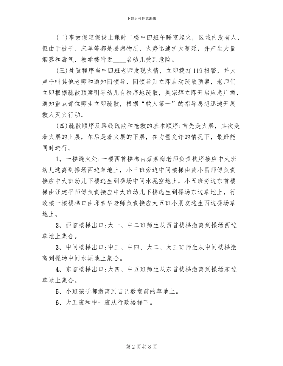 幼儿园火灾应急疏散演习方案_第2页
