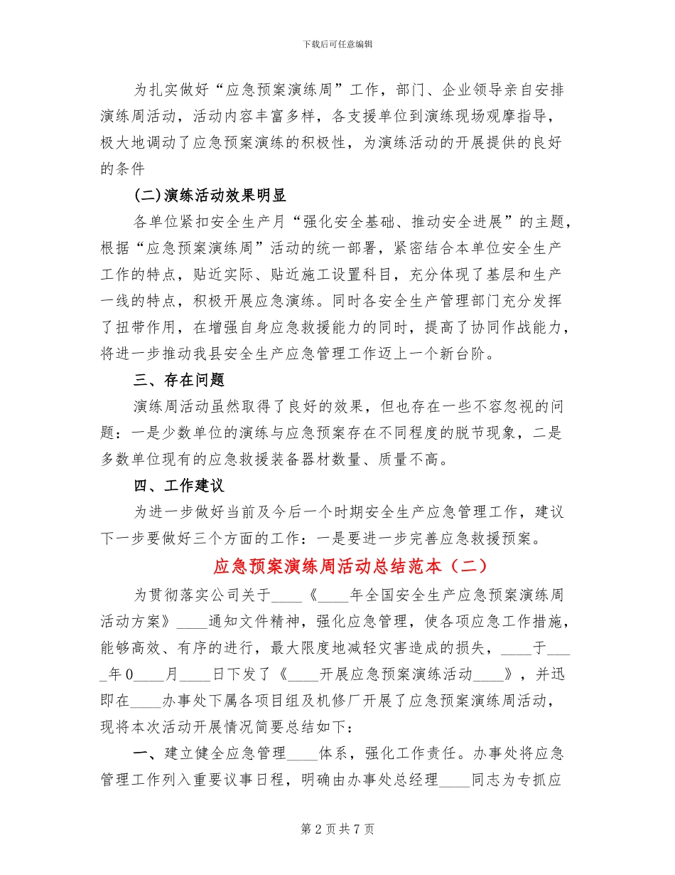 应急预案演练周活动总结范本(4篇)_第2页