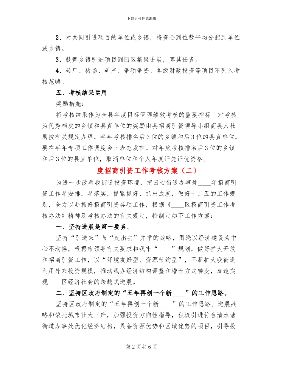 度招商引资工作考核方案(4篇)_第2页