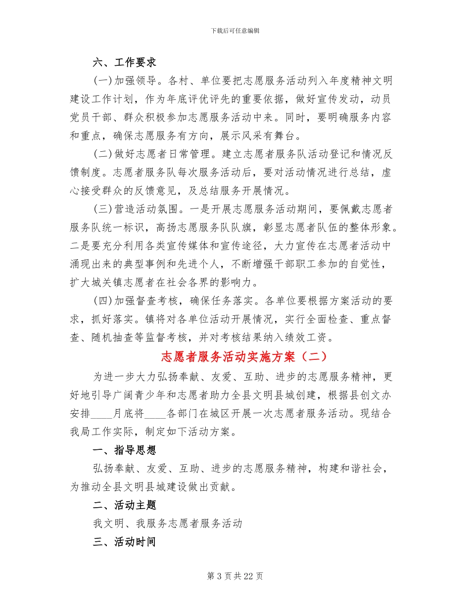 志愿者服务活动实施方案_第3页