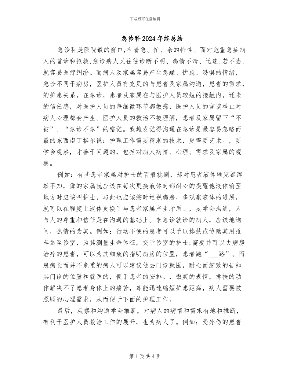 急诊科2024年终总结_第1页