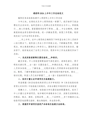感控科2024上半年工作总结范文