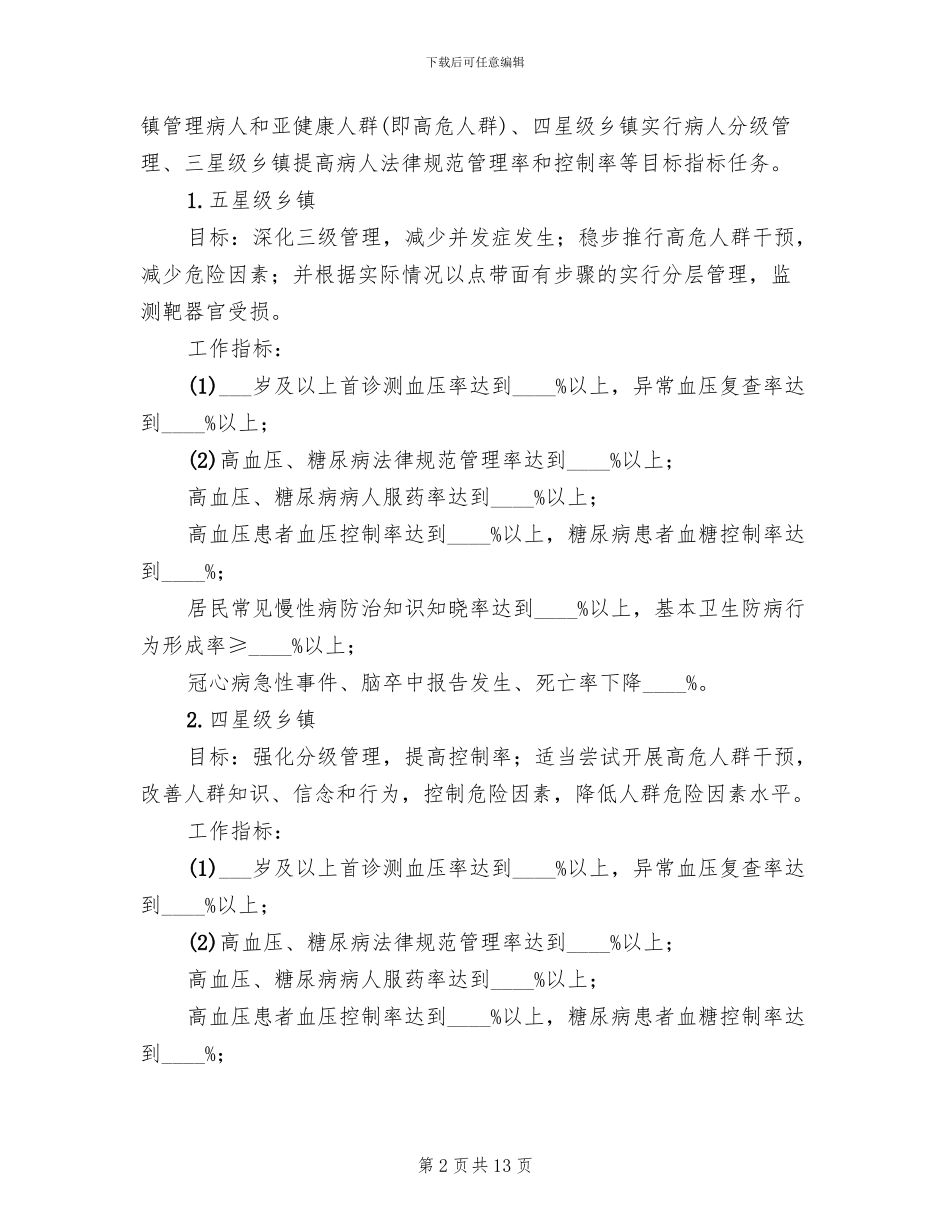 慢性病社区集中治理方案范文_第2页