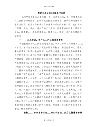 慈善义工团体2024工作总结