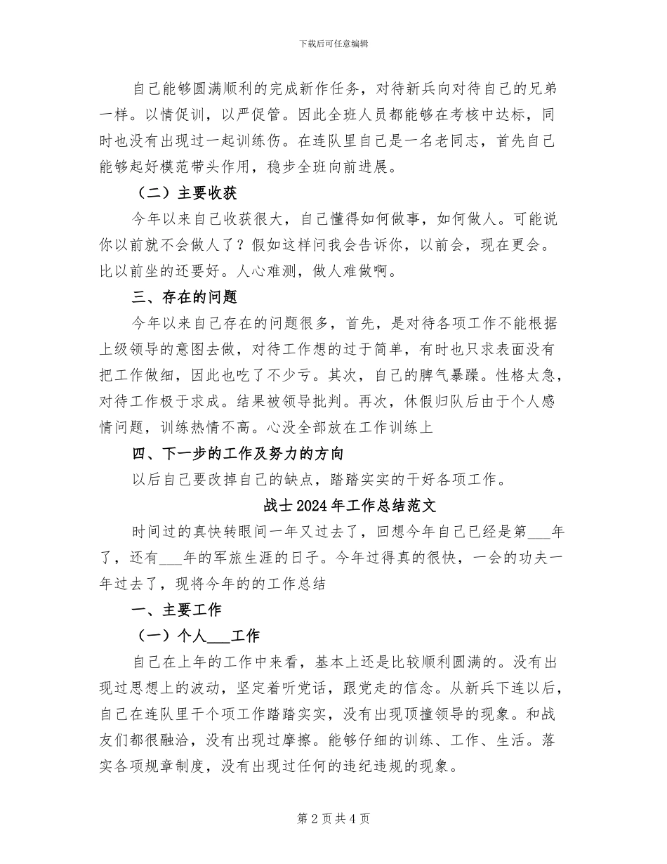 战士2024年工作总结_第2页