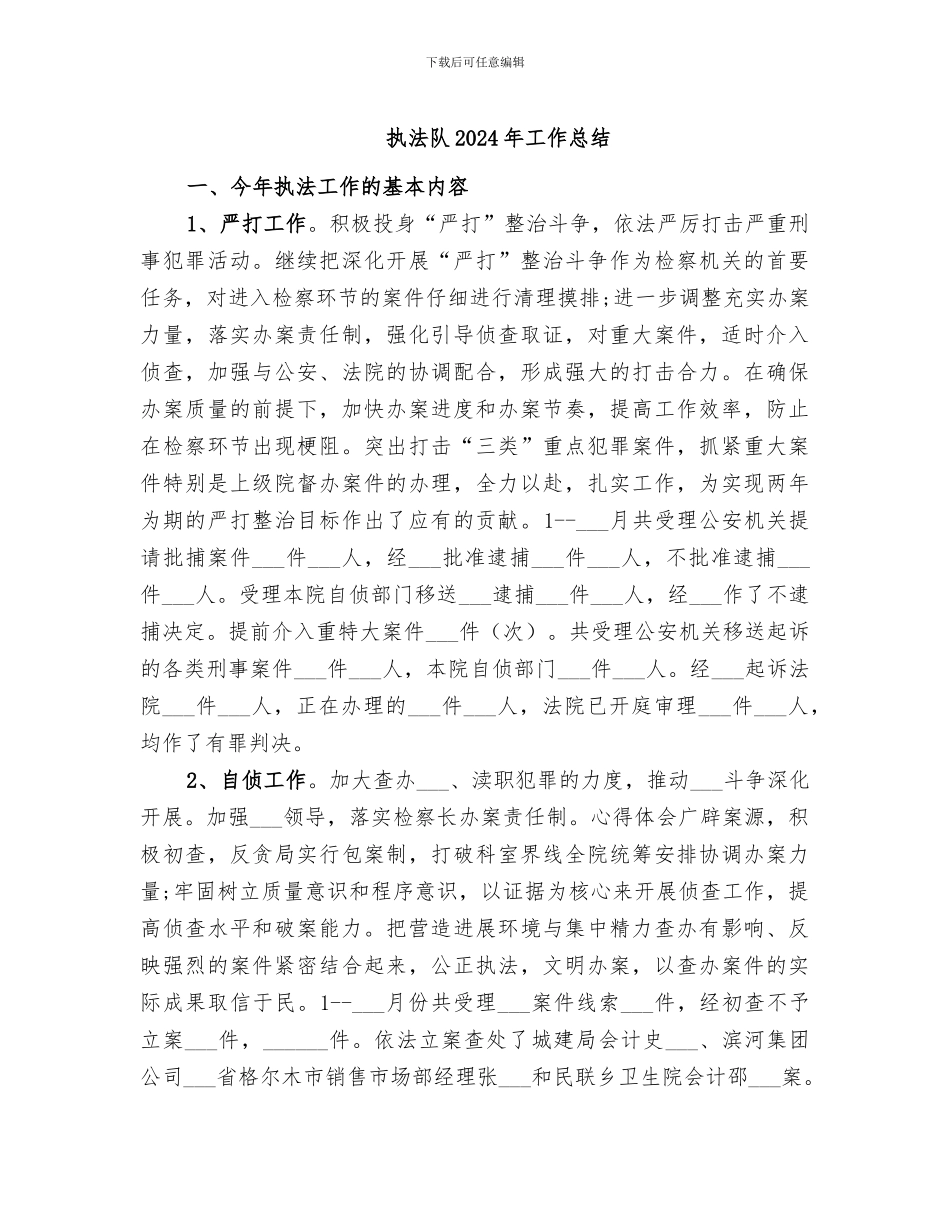 执法队2024年工作总结_第1页