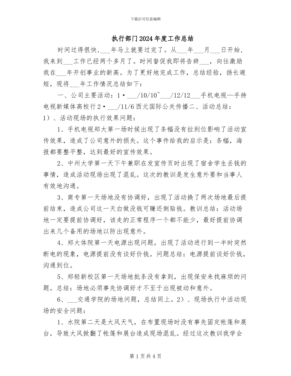 执行部门2024年度工作总结_第1页