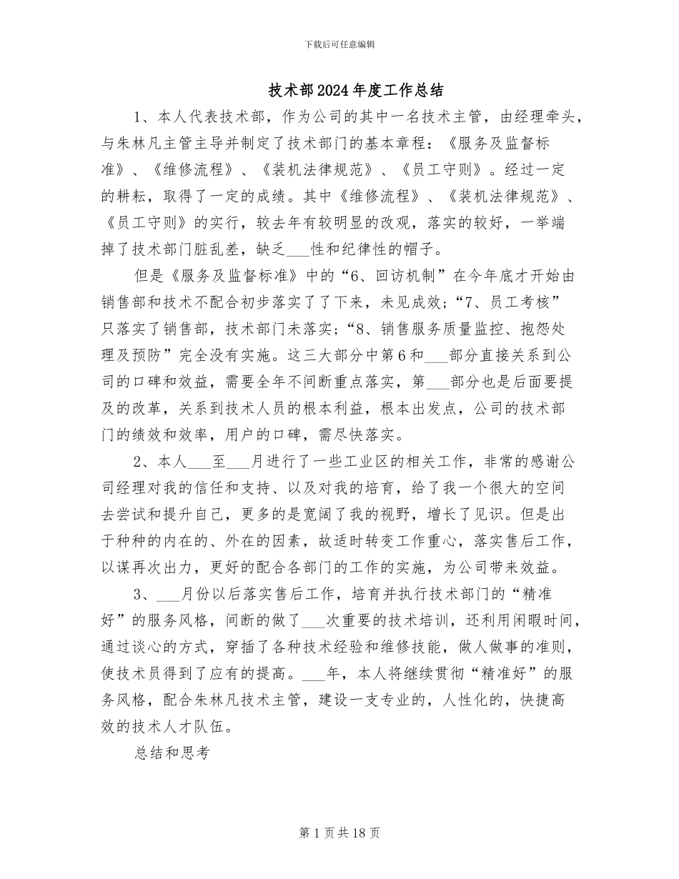 技术部2024年度工作总结_第1页