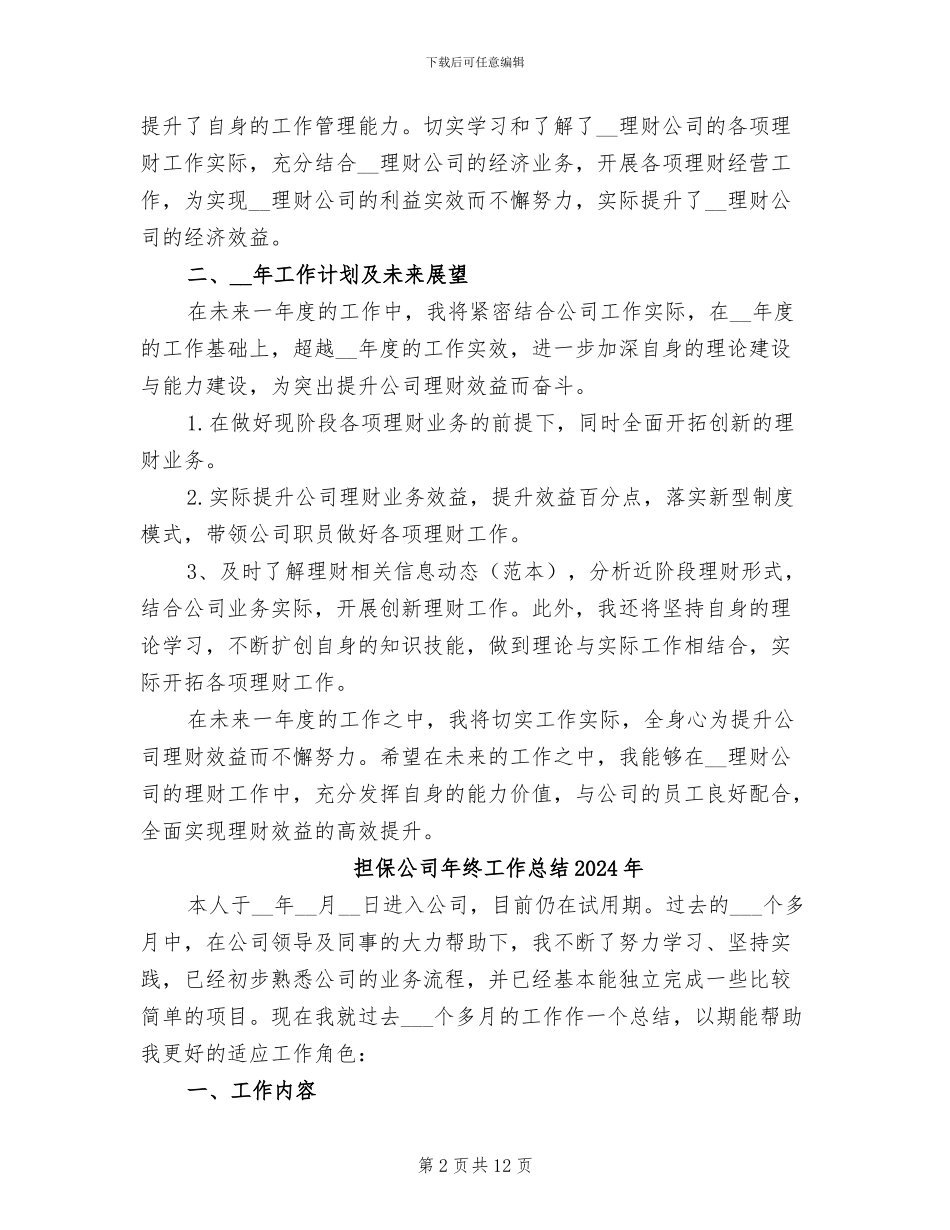 担保公司员工2024年总结_第2页
