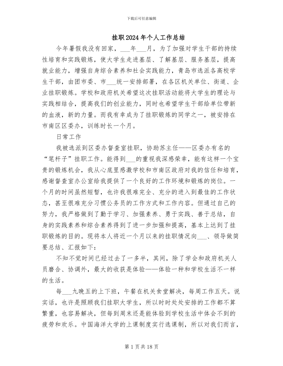挂职2024年个人工作总结_第1页