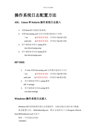 操作系统日志配置方法