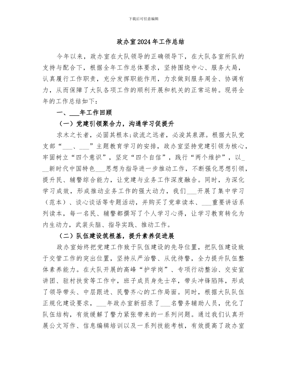 政办室2024年工作总结_第1页