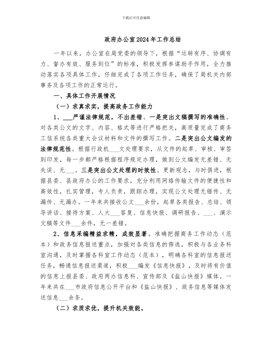 政府办公室2024年工作总结_第1页
