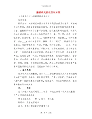 整顿校风校纪行动方案