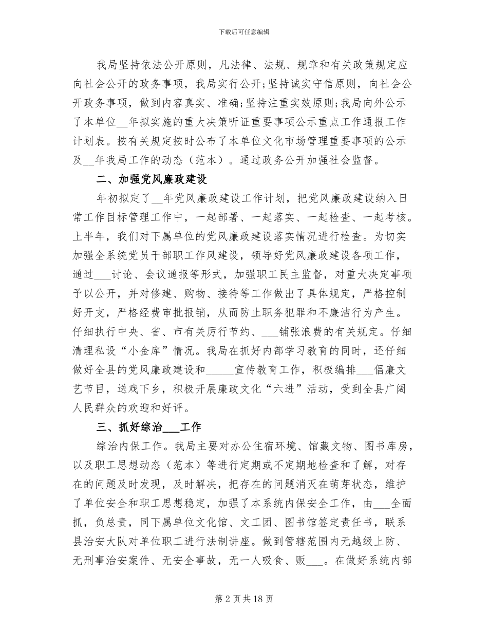 文体局局长2024年个人工作总结_第2页