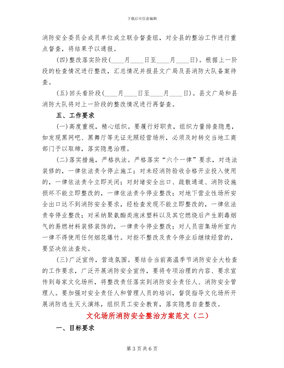 文化场所消防安全整治方案范文_第3页