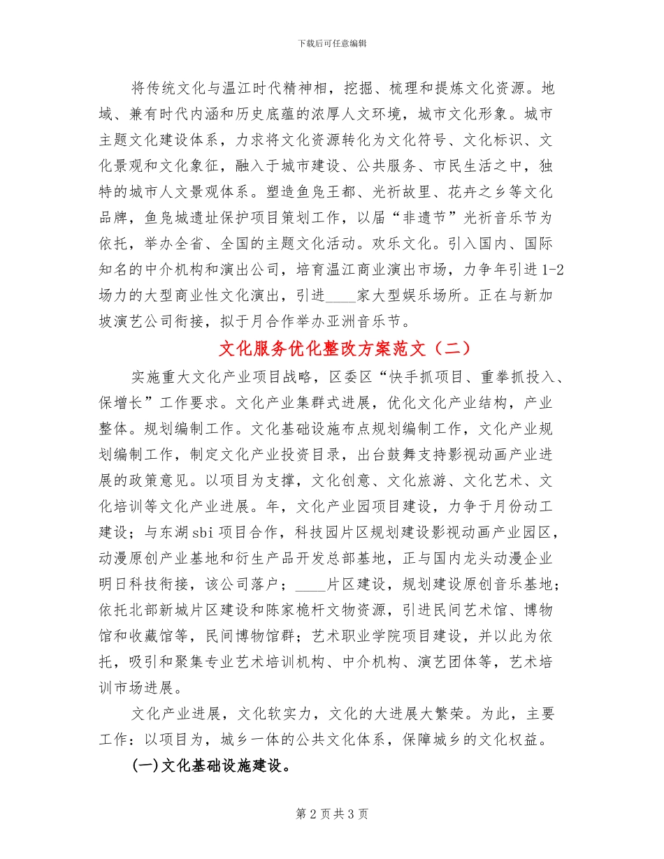 文化服务优化整改方案范文_第2页