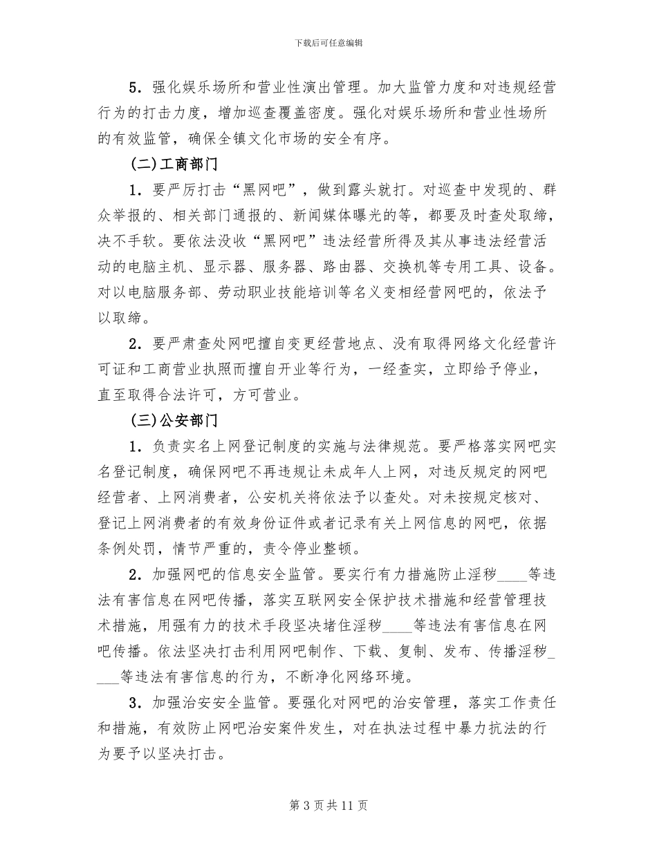 文化市场治理月行动方案范文_第3页